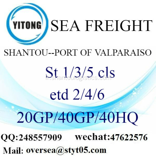 Fret maritime de Port de Shantou transports maritimes au Port de Valparaiso